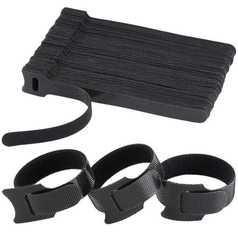 100 Opasek zaciskowych wielokrotnego użytku – nylon 15 cm, czarne, do organizacji kabli TV, roweru, majsterkowania