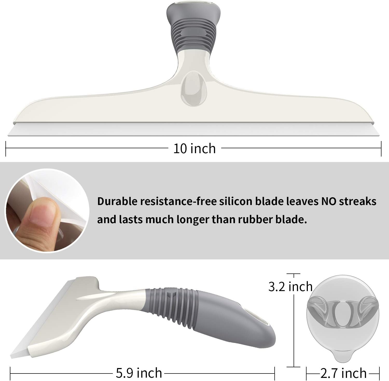 Tergivetro Per Doccia Con Spazzola Integrata - In Silicone, Con Gancio A Ventosa - Foto 6
