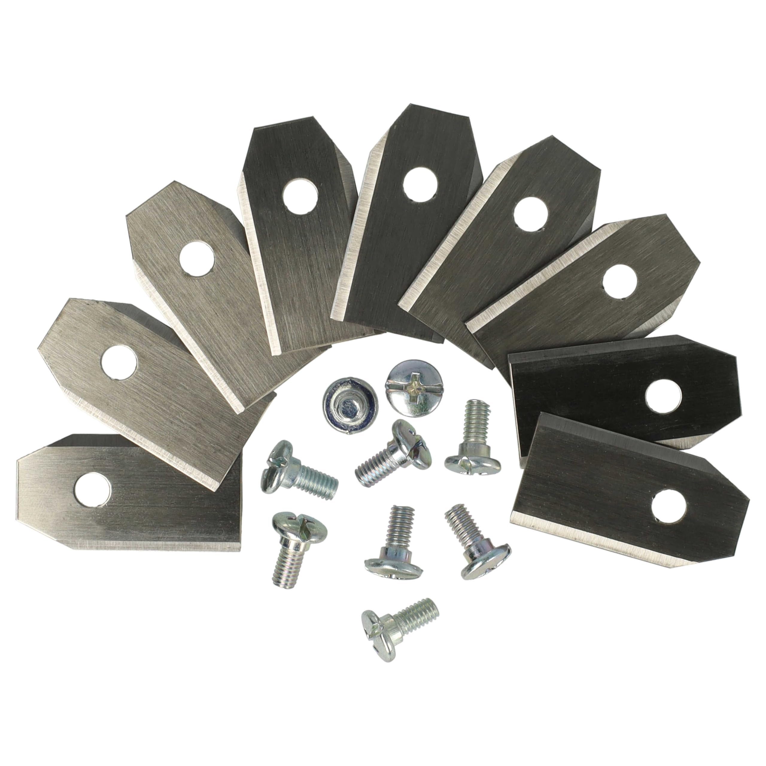 9x Ostrza kompatybilne z kosiarkami Yard Force MB800, MB400, NX60i, NX80i, NX100i, Mowbest 805 - Ostrza zamienne, srebrne, stalowe