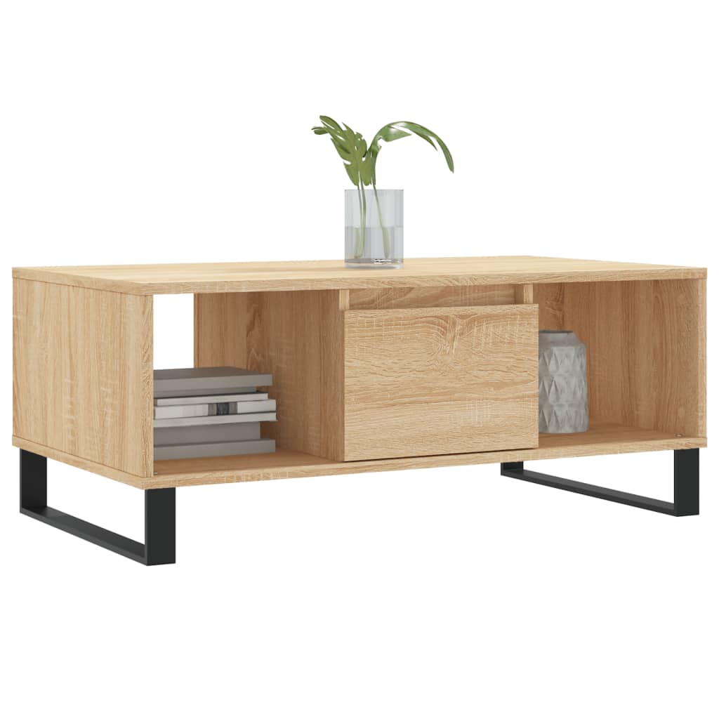 Tavolino Da Salotto VidaXL In Rovere Sonoma 80x50x42,5 Cm - Legno Multistrato Con Piano Sollevabile E Vani Portaoggetti