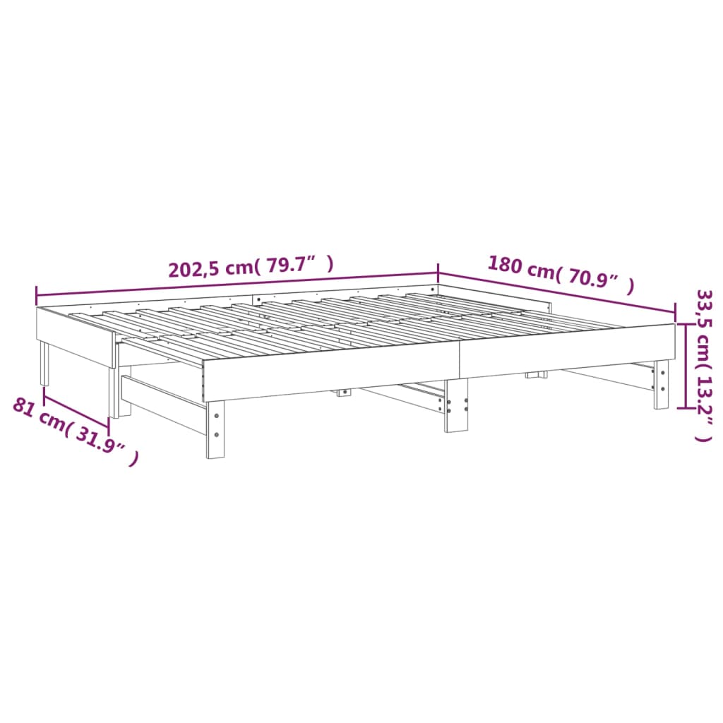 Canapé-lit gigogne sans matelas noir 2x(90x200) cm - COMFORTXL - 9