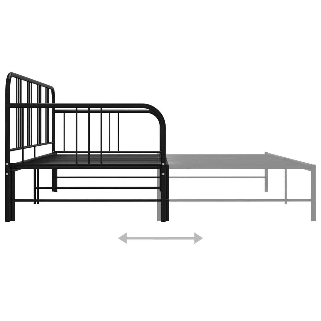 Maison Exclusive - Cadre de canapé-lit extensible sans matelas Noir Métal 90x200cm - 7