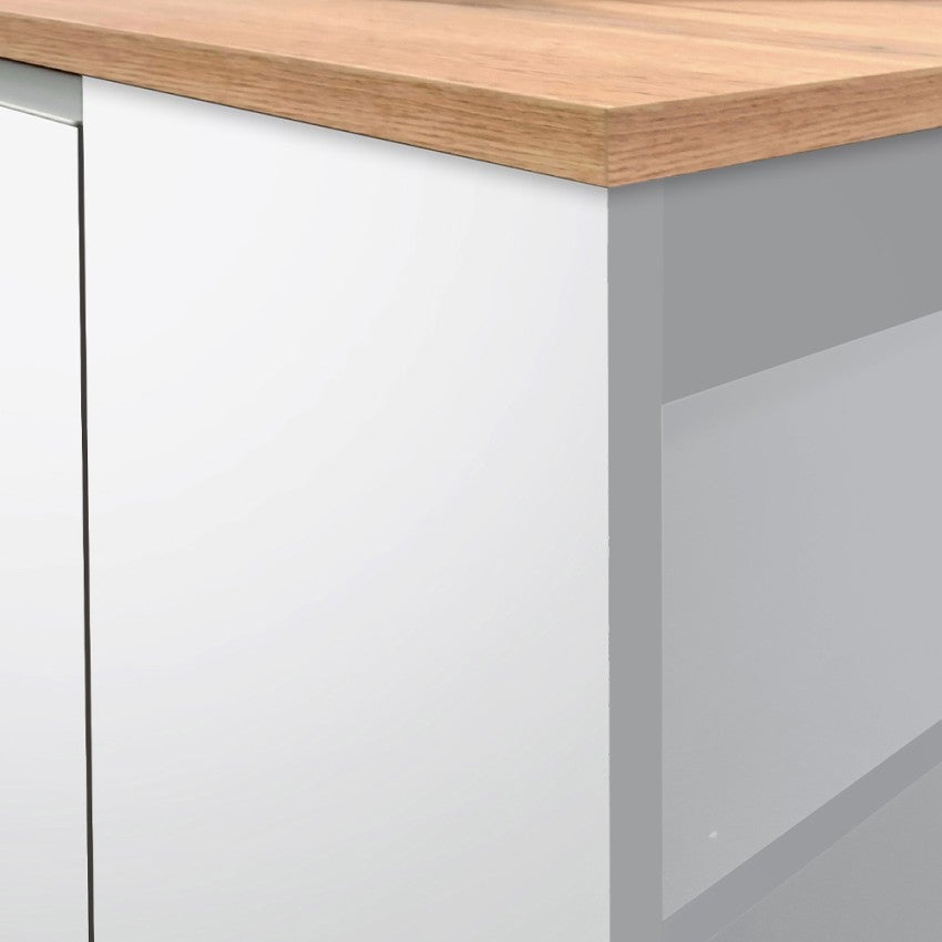 Îlot central avec table pour cuisine moderne 2 portes 160x90x90cm Grover - 9