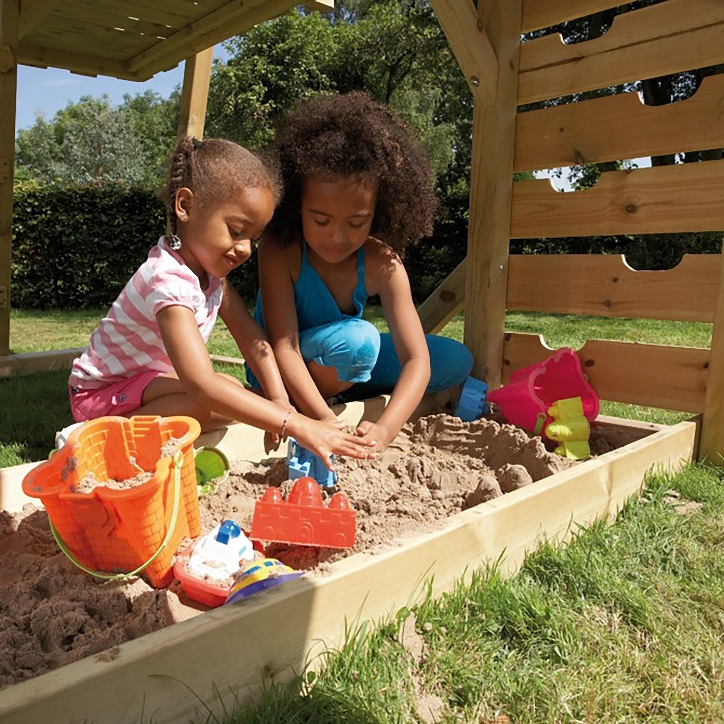 AIRE DE JEUX EN BOIS TP KINGSWOOD AVEC GLISSIERE 1.8M ET DOUBLE AGRES BAL TP - FSC dim L608 x l225 x h306 - 7