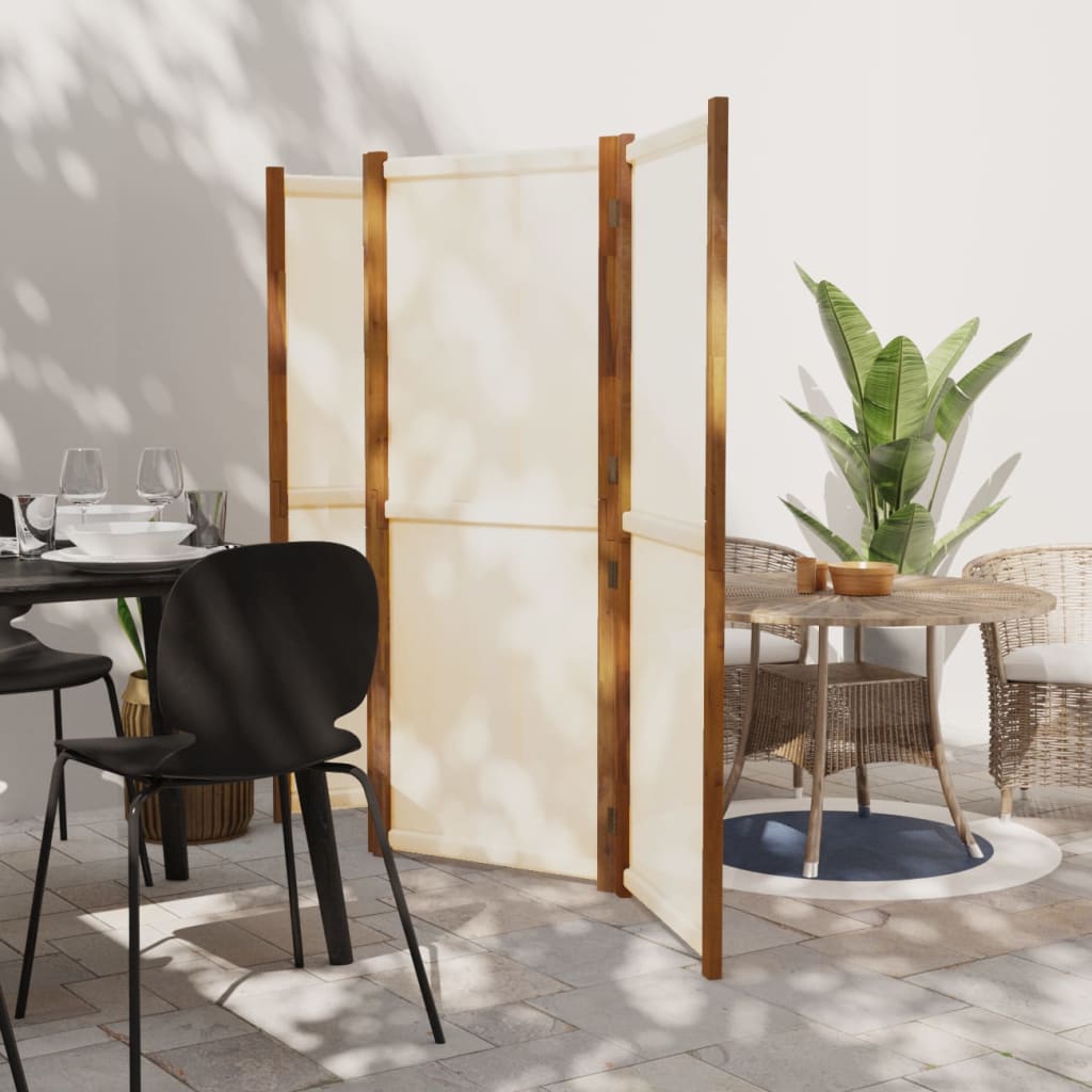 Maison exclusive - biombo divisor de 4 paneles blanco crema 280x180 cm