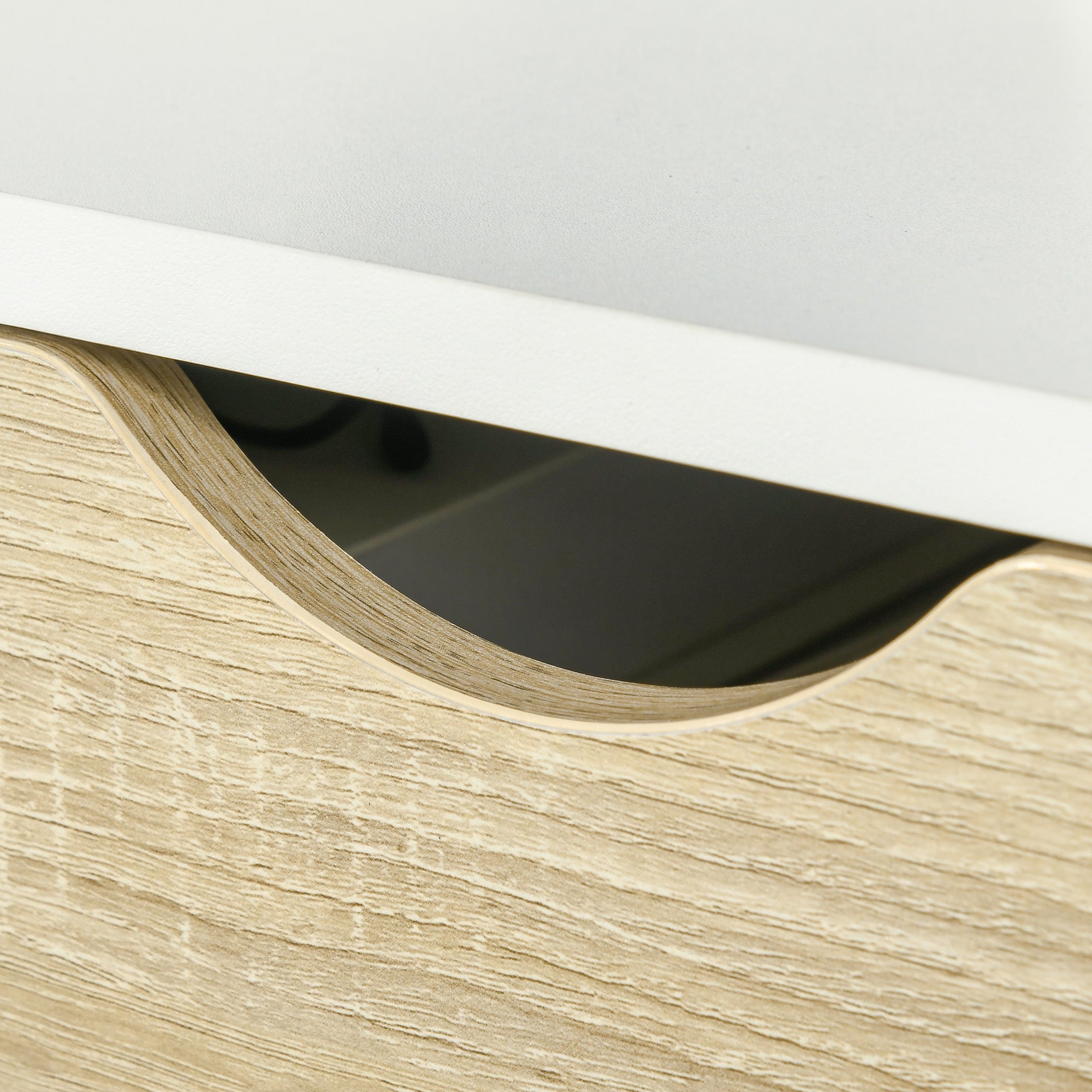 Conjunto Mesas de Cabeceira HOMCOM Carvalho de Branco MDF, Melamina e Madeira 50x39x51cm - 4