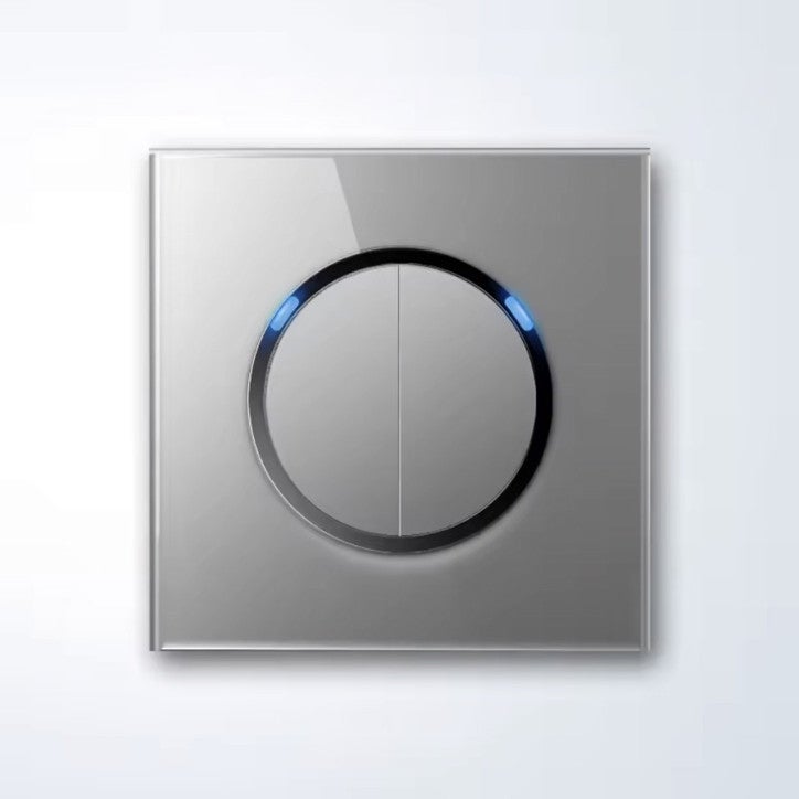 Interrupteur LED gris – 86x86 mm – 2 postes – 1 Way / 2 Way | Leroy Merlin