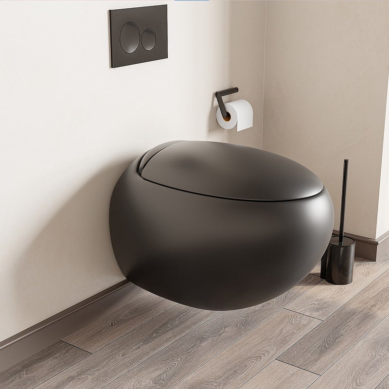 Toaleta podwieszana z czarnej matowej ceramiki - HURO II
