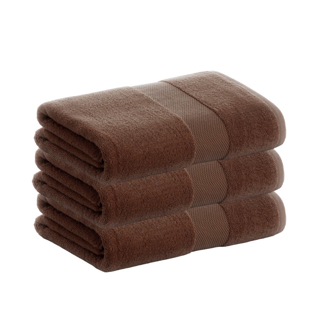 Pack 3 toallas chocolate ducha de algodón paduana 70x140cm