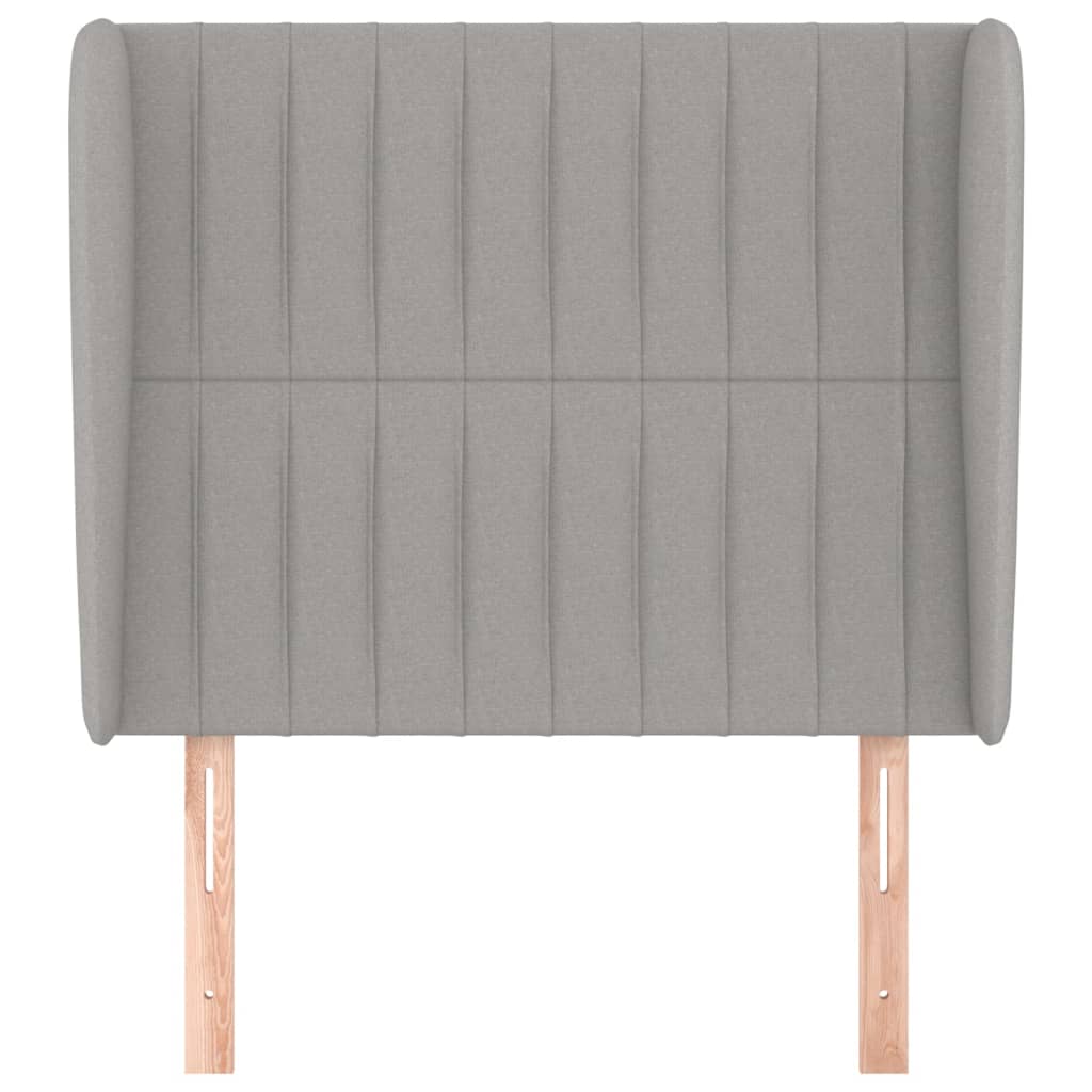 Cabecero，Cabecero de cama，Panel de Cabecera con orejas de tela gris claro 103x23x118/128 cm CFW58139 - 3
