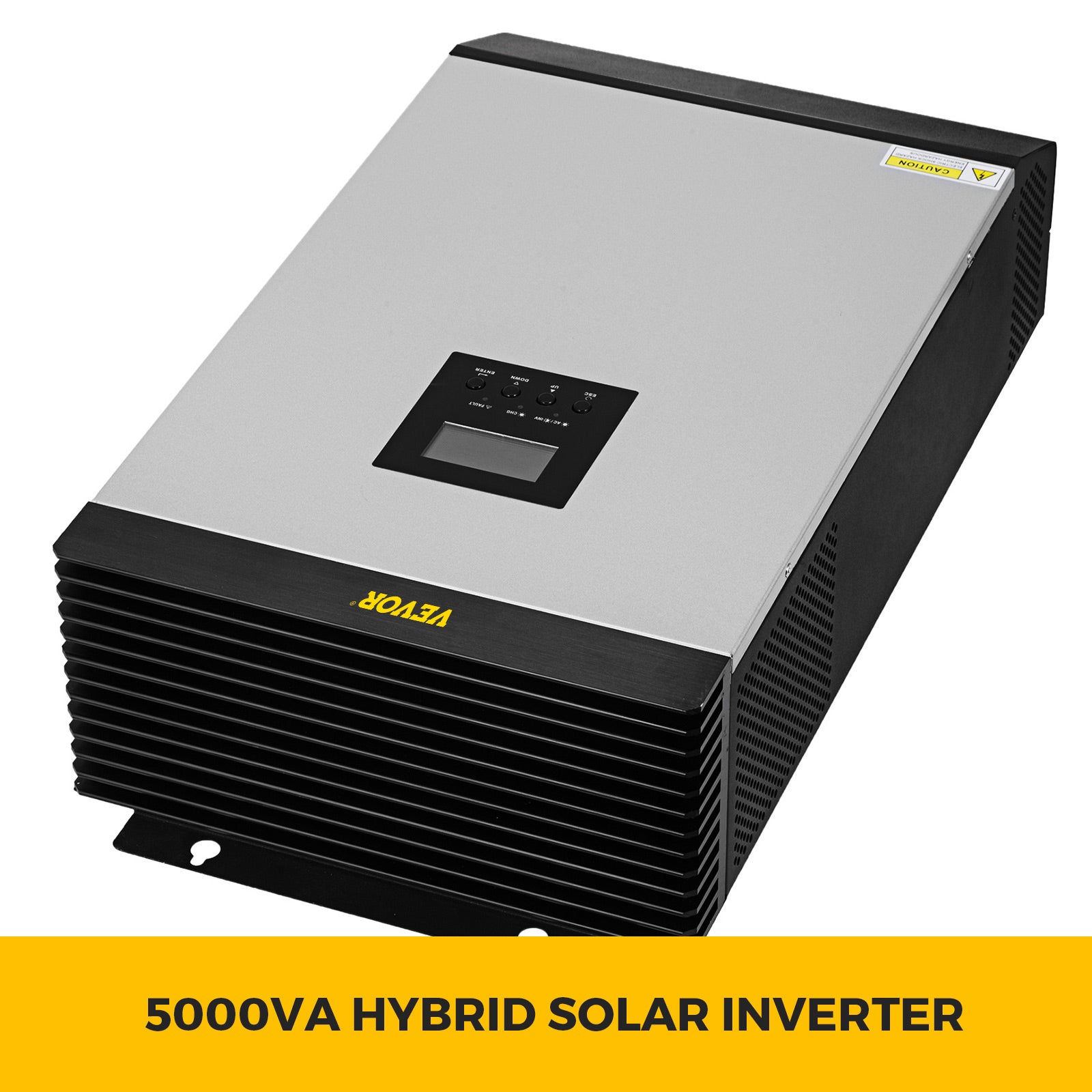Onduleur Solaire Hybride VEVOR 5000VA DC 48V AC 230V Convertisseur Pur Sinus LCD avec Chargeur Secteur Contrôleur Solaire MPPT pour Appareil à Moteur - 2