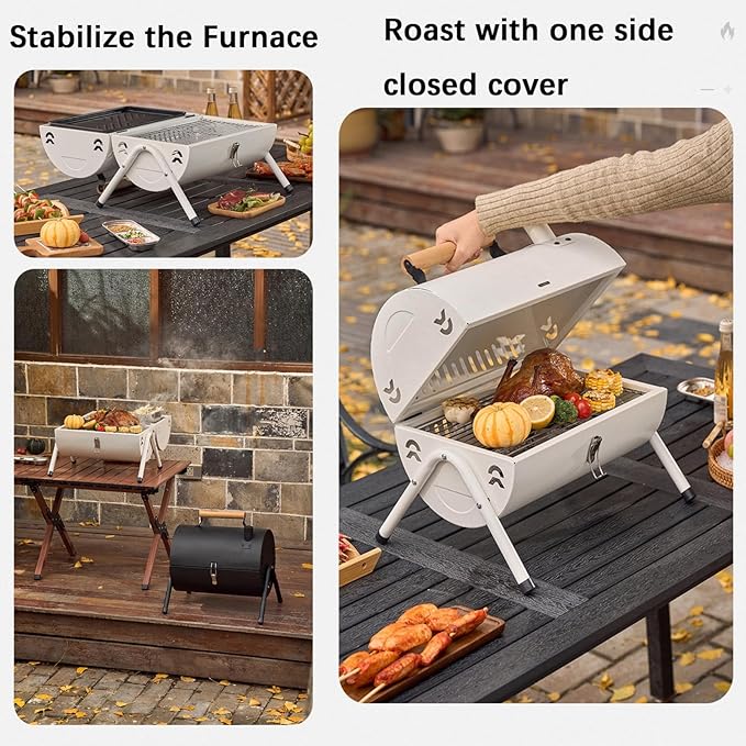 Acheter Barbecue Coréen Multifonctionnel De 13 Pouces, Grill Rond Au Charbon De Bois, Poêle De Camping, Poêle De Table