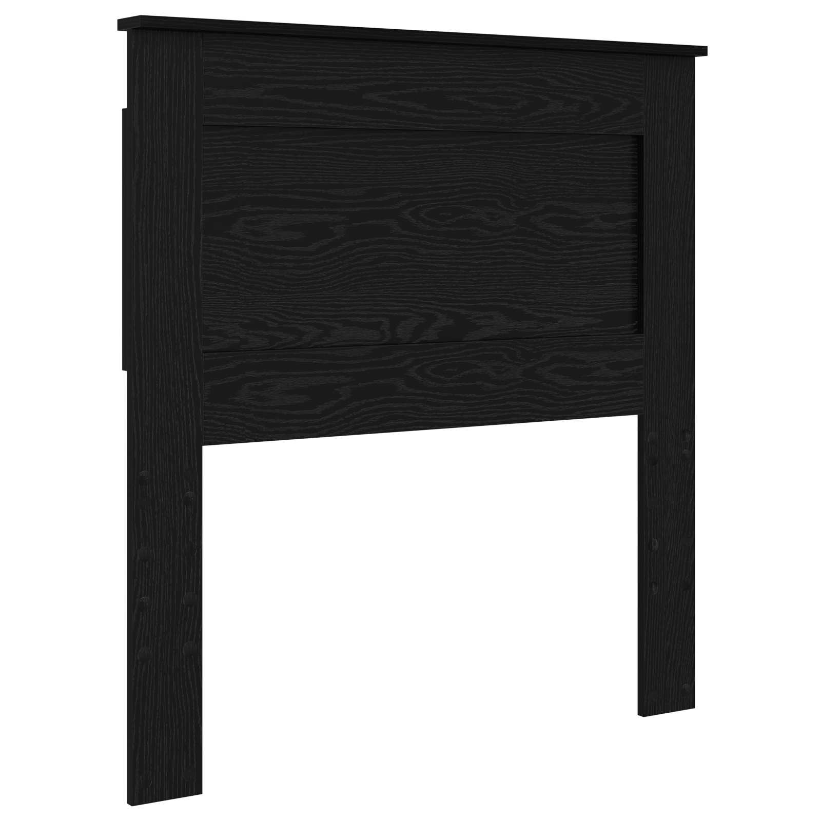 Cadre de lit chêne noir 90 x 190 cm en panneau de bois - 6