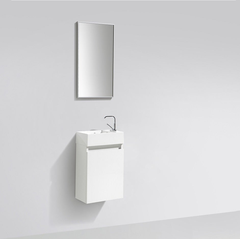 Meuble lave-main salle de bain design SIENA largeur 40 cm blanc laqué - 6