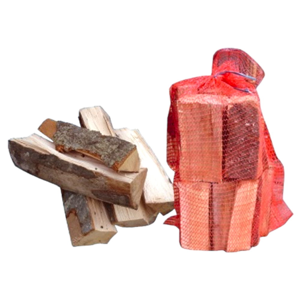 Bois de hêtre avec écorce à brûler dans un sac Leroy Merlin — free download