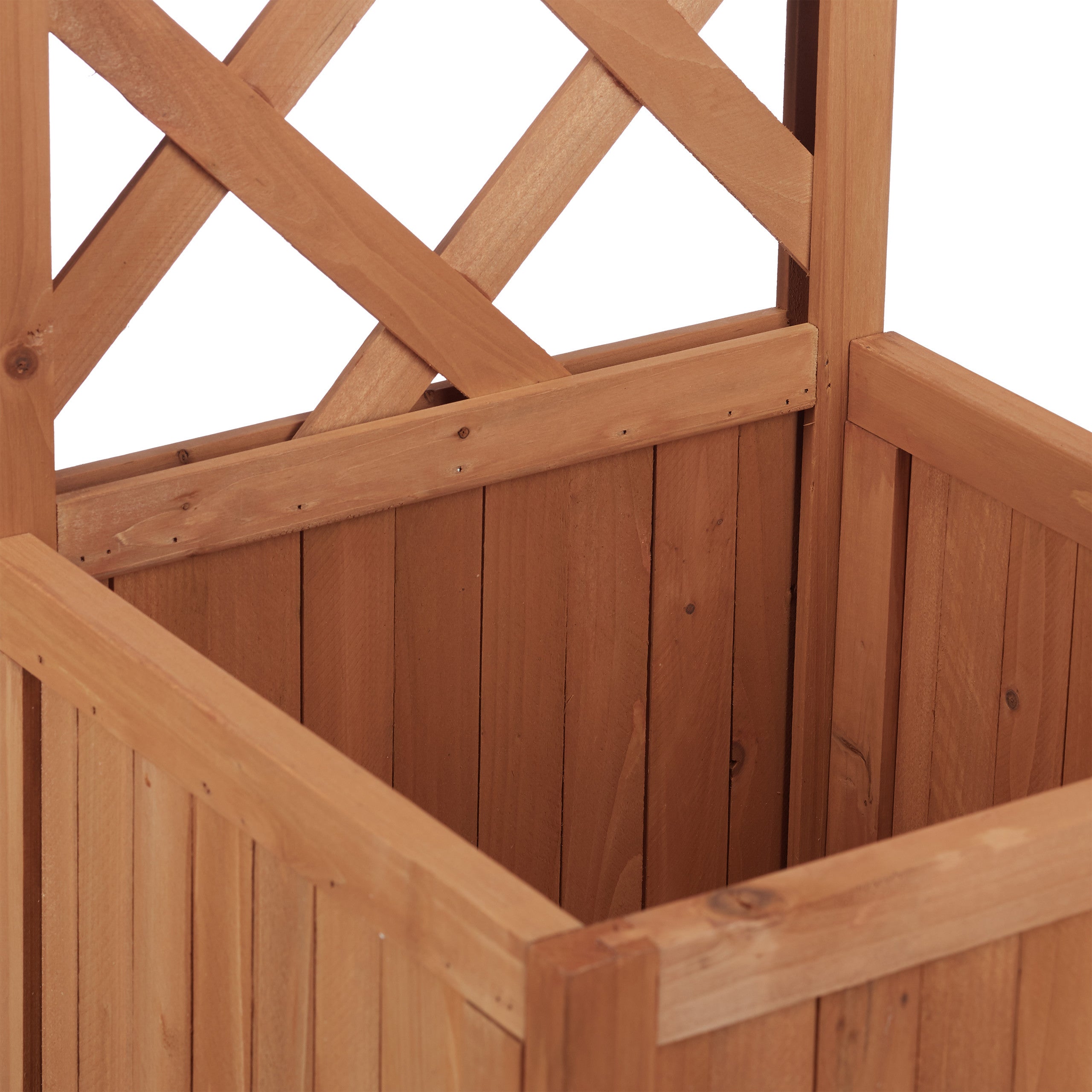 Jardinière à treillis pour plantes grimpantes, en bois de sapin naturel, 25 L, 147x38x38 cm, treillis 117 cm, résiste aux intempéries, L, Relaxdays - 6