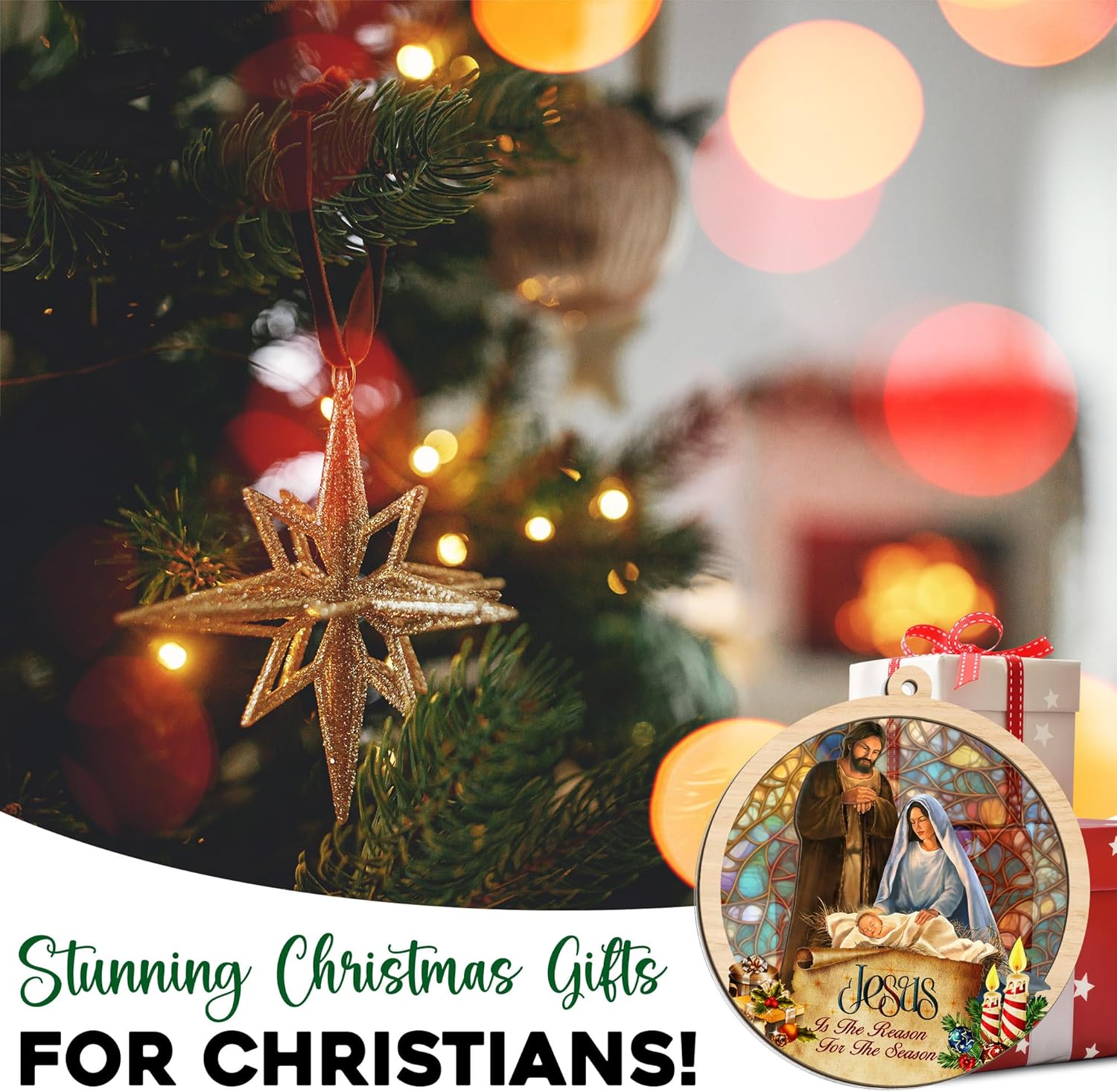 1 pz ornamenti natalizi - regali religiosi, presepe, spirituali, regali di fede cristiana - ornamenti decorativi per l'albero di Natale - 6