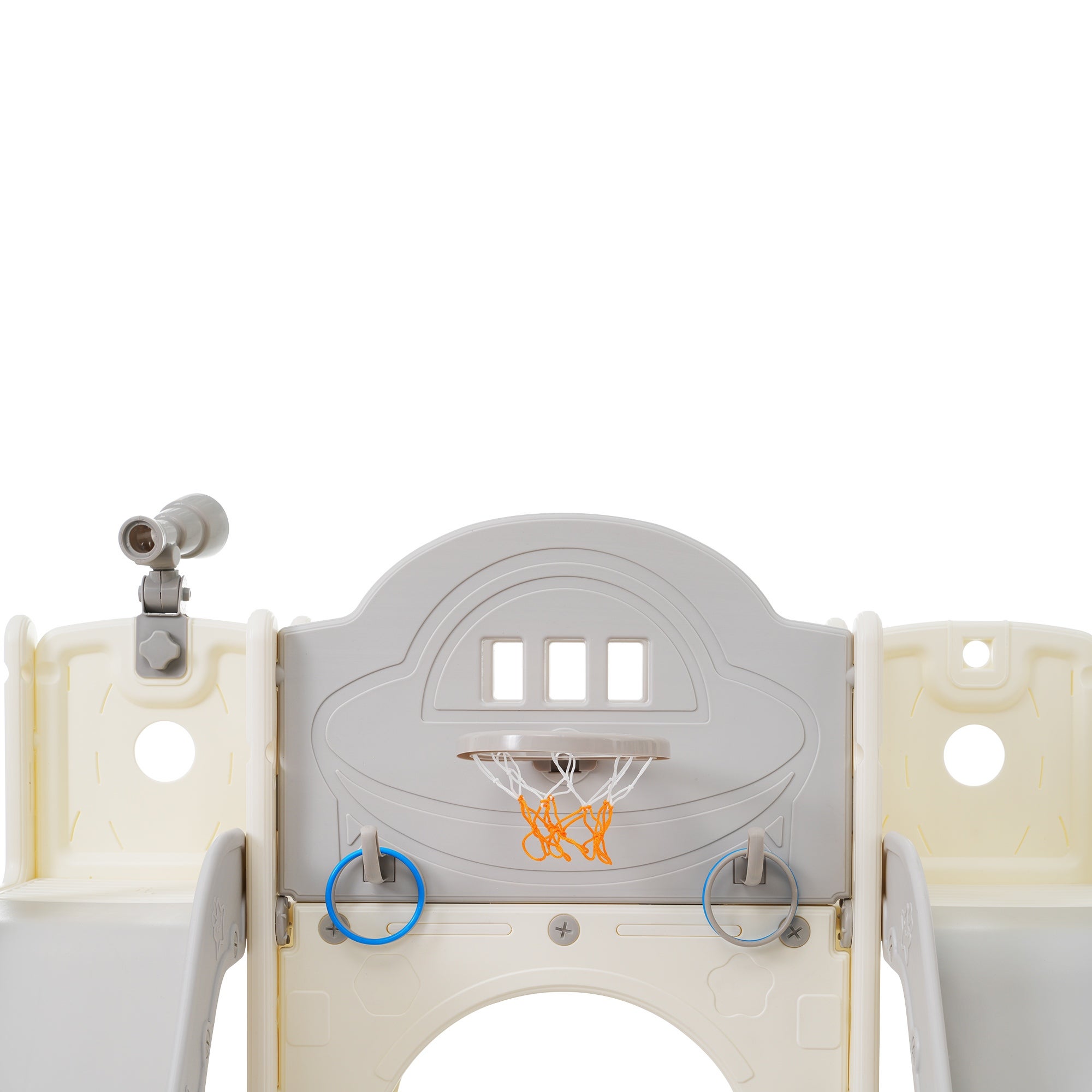 Jouet de plein air pour enfants 8 en 1 - Toboggans, escalade, panier de basket, jeu de perche - Multicolore - 9