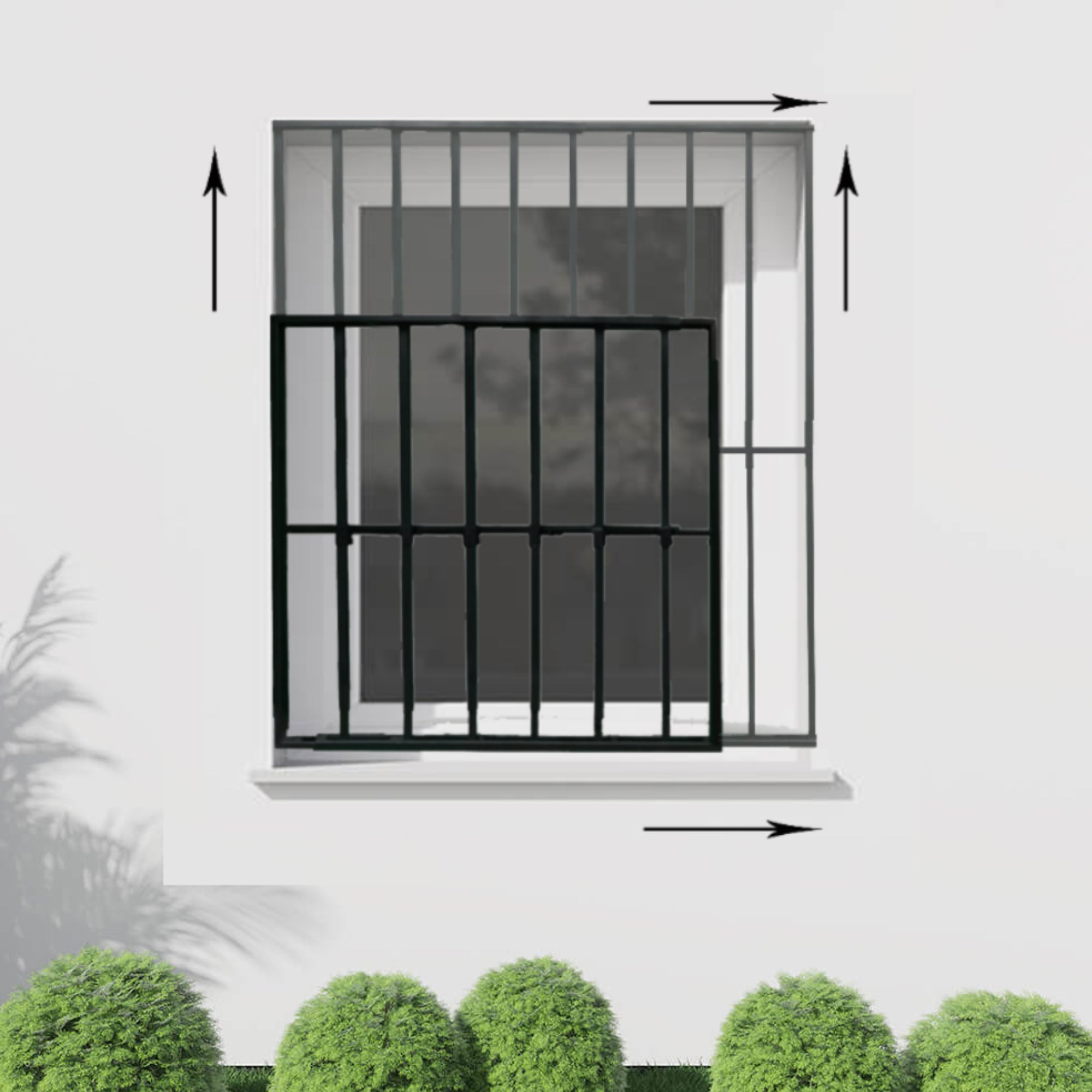 Grille de défense réglable pour fenêtre (largeur et hauteur) de 95x95 cm à 165x165cm blanche - 11