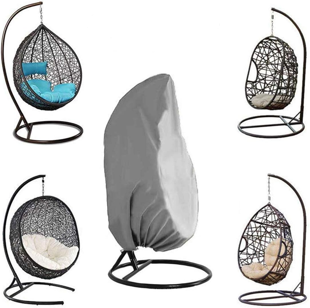 Wodoodporny pokrowiec na krzesło wiszące, 210D, Oxford, pokrowiec na krzesło ogrodowe, 190 x 115 cm, szary