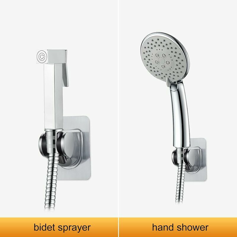Support Douche Sans Percage Colle 3M- Support Pommeau de Douche Universel, Réglable (45°), Support Douchette Mural Charge Jusqu'à 18 kg - 3