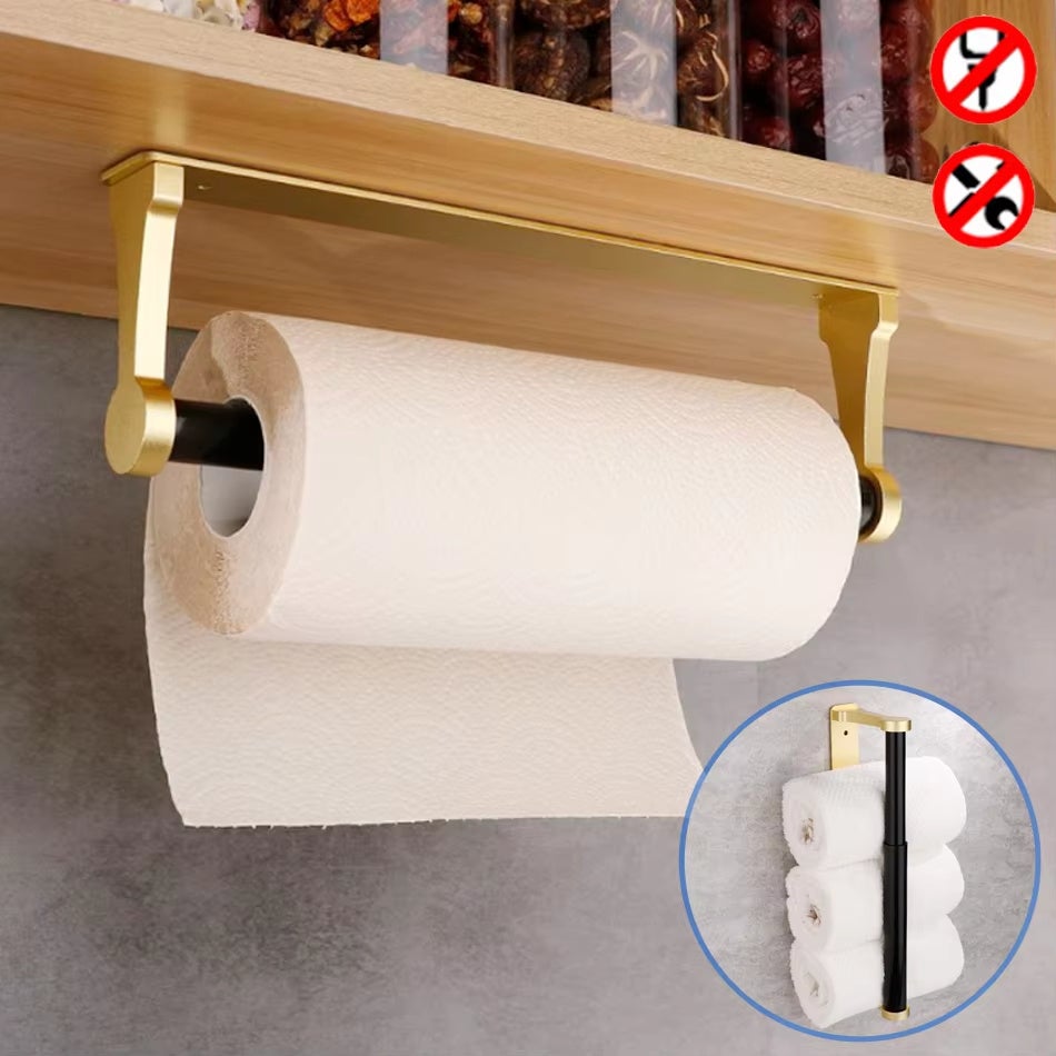 Uchwyt łazienkowy na ręcznik papierowy, 32 cm, chowany, łatwy w montażu, naścienny uchwyt na papier toaletowy do kuchni