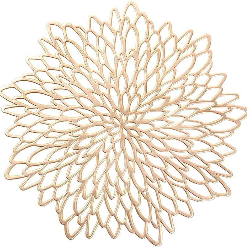 Zestaw 6 okrągłych sztućców ze złotego tworzywa PVC, zmywalnych i odpornych na ciepło do 38 cm, idealny na Boże Narodzenie, wesela, do gotowania i im