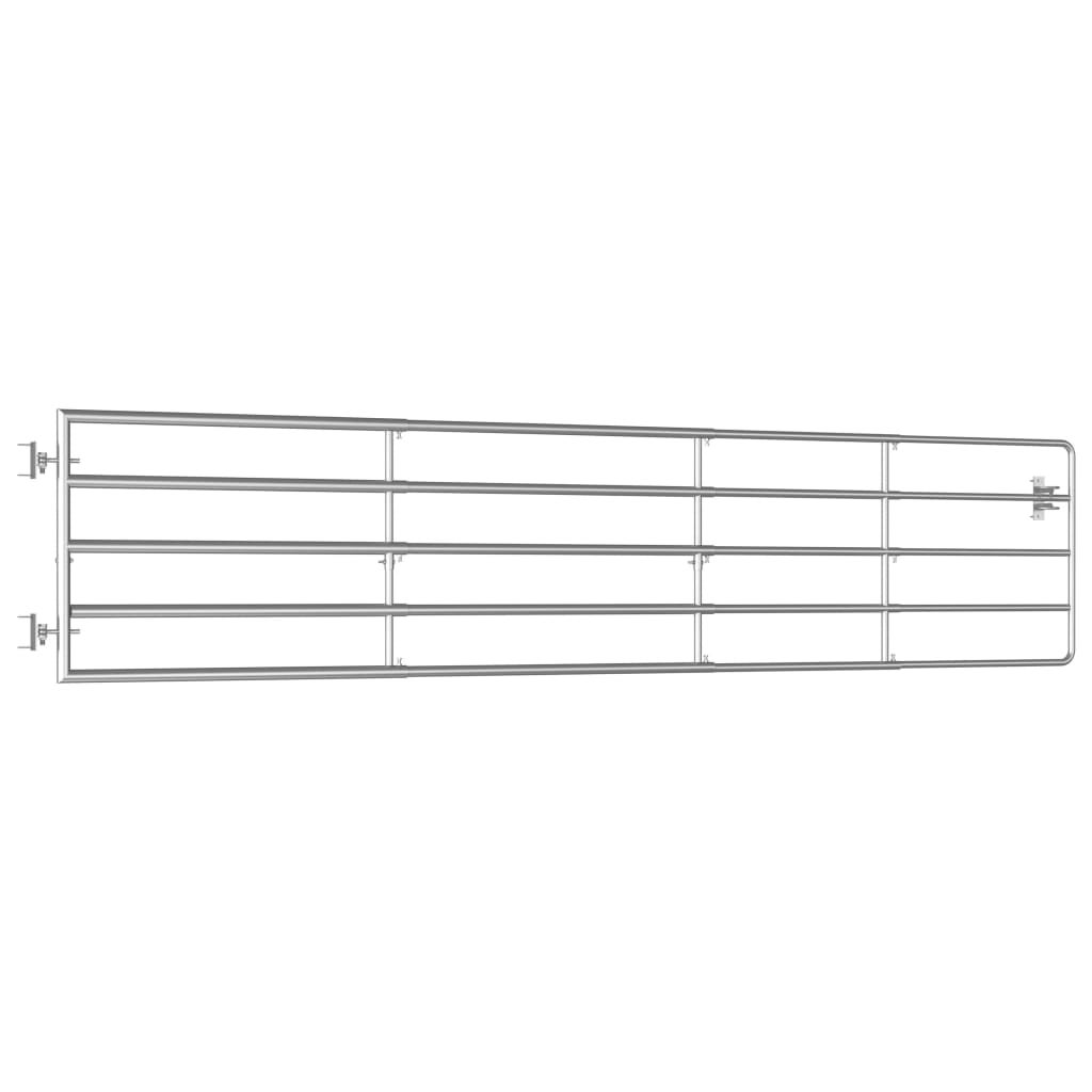 Maison Exclusive - Cancello da Giardino in Acciaio 5 Sbarre (150-400)x90cm Argento - 8