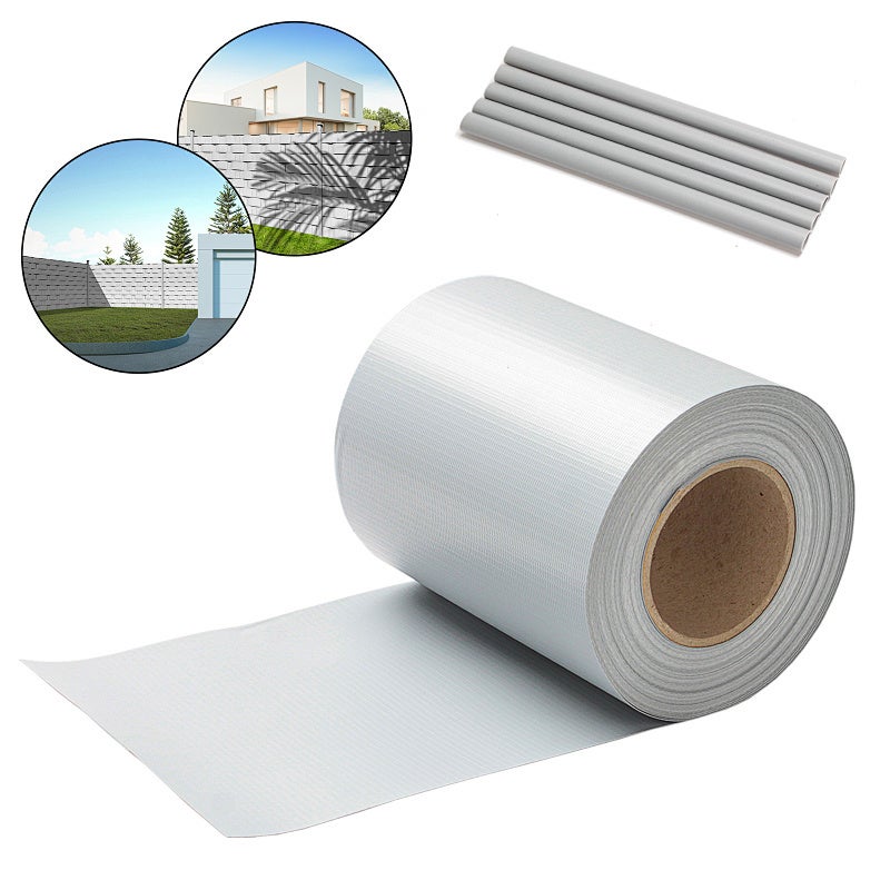 1 rolka folii PVC chroniącej przed wzrokiem 70 m x 19 cm do ogrodzenia ogrodu i balkonu, 60 klipsów w zestawie, szara