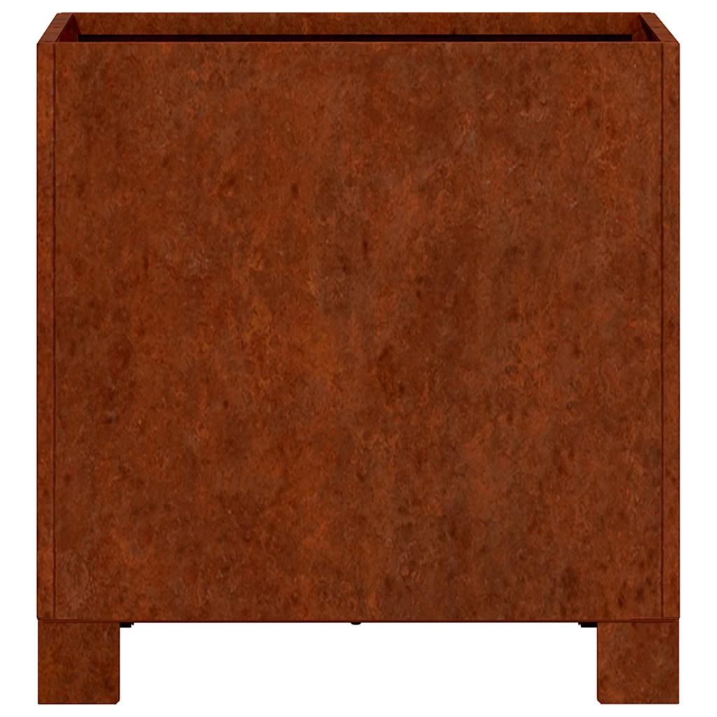 Jardinière, Bac à fleurs, Pot de fleurs avec pieds Rouillé 32x30x33 cm acier corten Couleur évolue n1793l - 6
