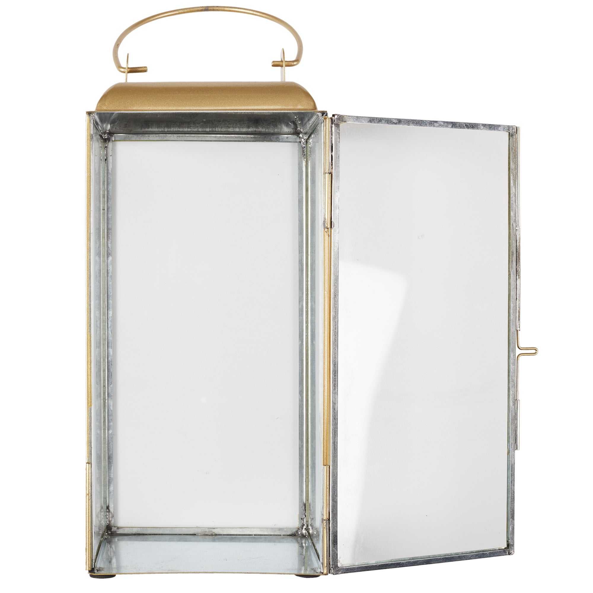 Lanterne - Home Deco Factory - Métal Doré - Verre - H30 X L14 X P14 Cm - 2