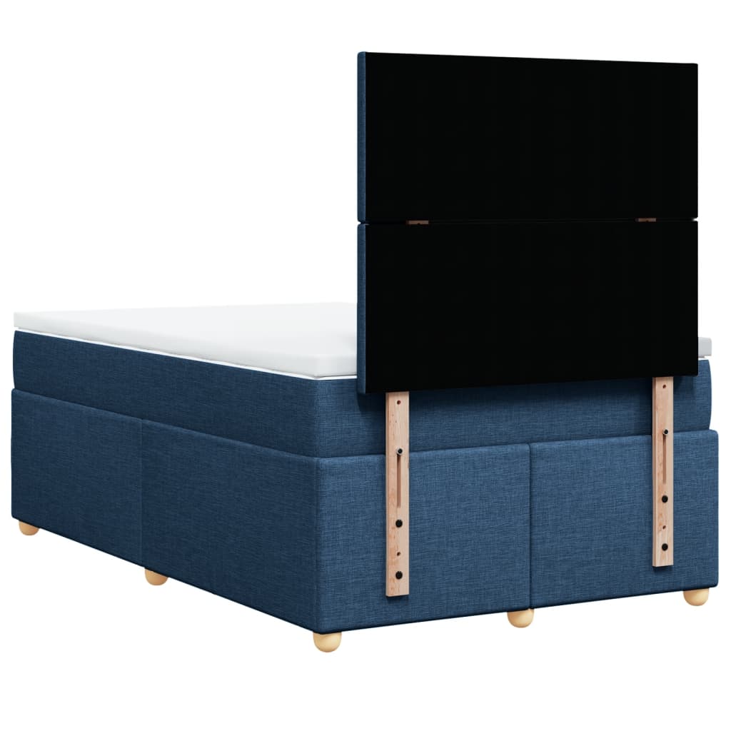 Maison Exclusive - Sommier à lattes de lit avec matelas Bleu 120x200 cm Tissu - 6