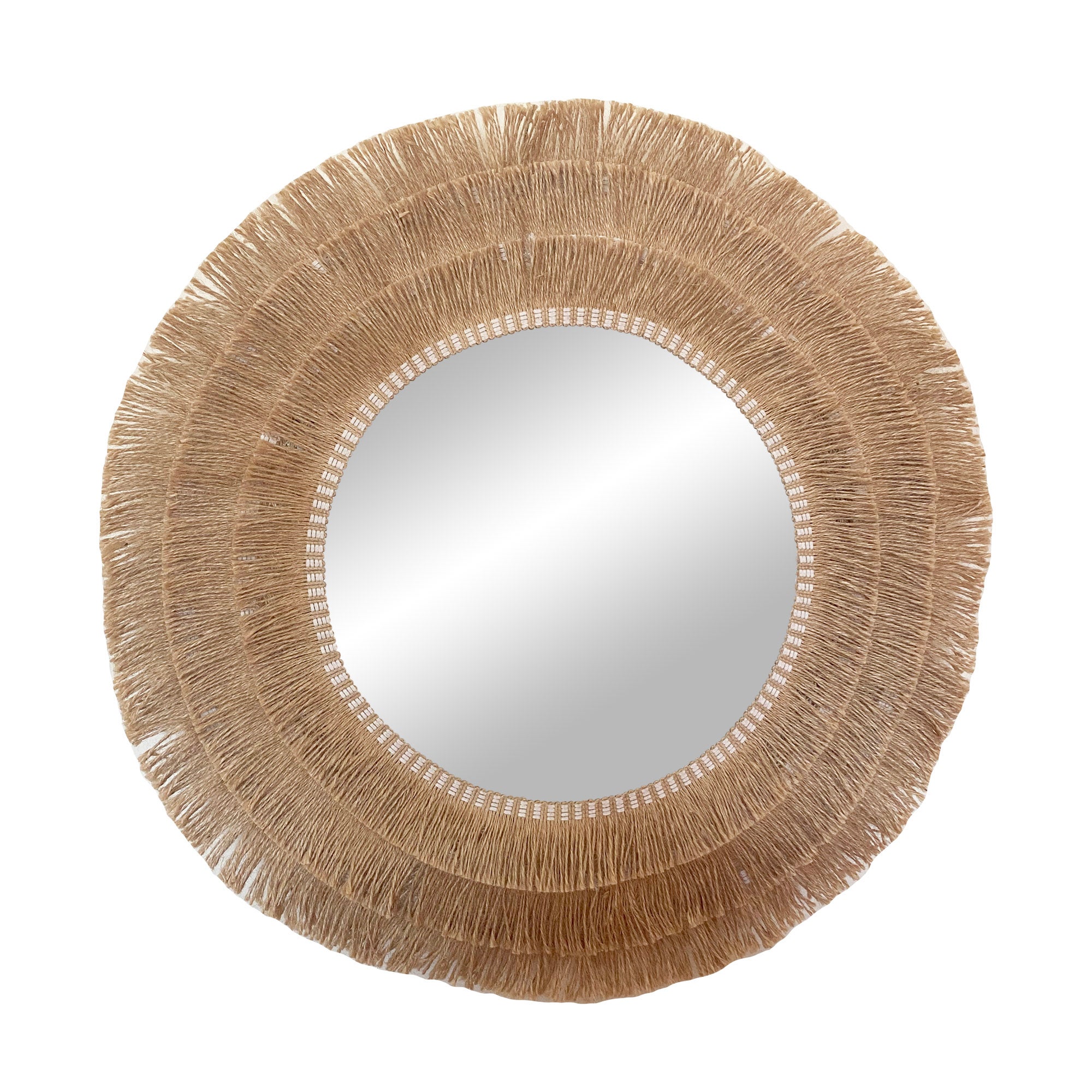 Okrągłe lustro z frędzlami z juty - JUTE III Ø całkowita 100 cm - 4