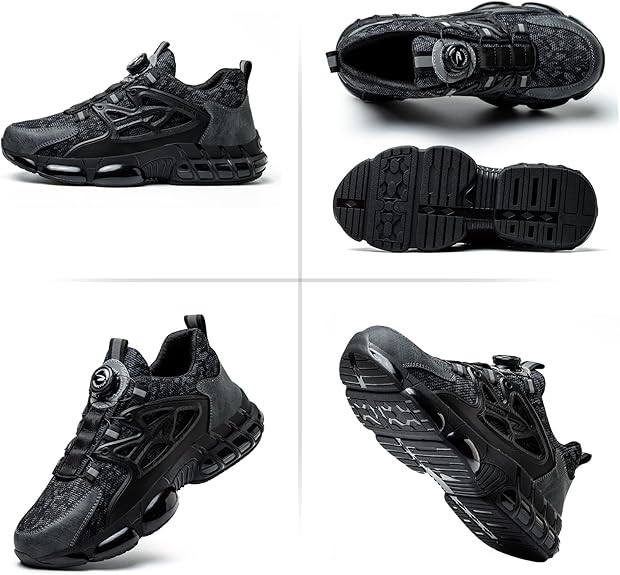 Chaussures de Sécurité Hommes Femmes Basket Légère Respirante Travail Antidérapante avec Embout en Acier 41 EU - 2