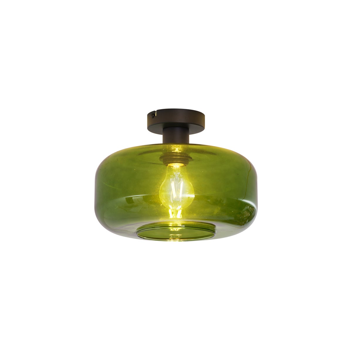Qazqa retro plafon - Bizle - czarny, okrągły, max. 15w, kompatybilny z żarówką LED, e27, 28cm oświetlenie wewnętrzne