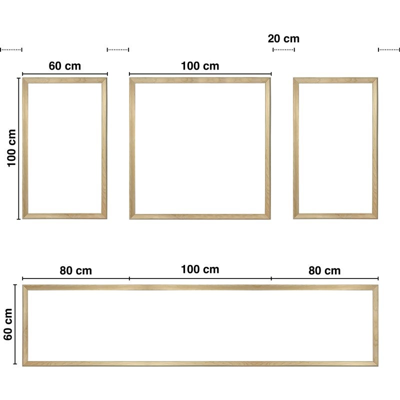 Moulures murales en bois décoratives en kit de 4 cadres - Blandine - 2,6 mètres - Faciles à coller et prêtes à peindre - Fabrication française - 3