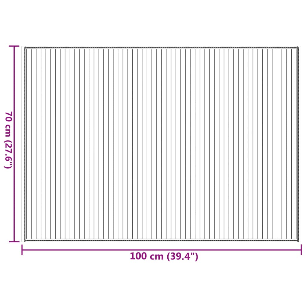 Tapis rectangulaire marron 70x100 bambou - 8