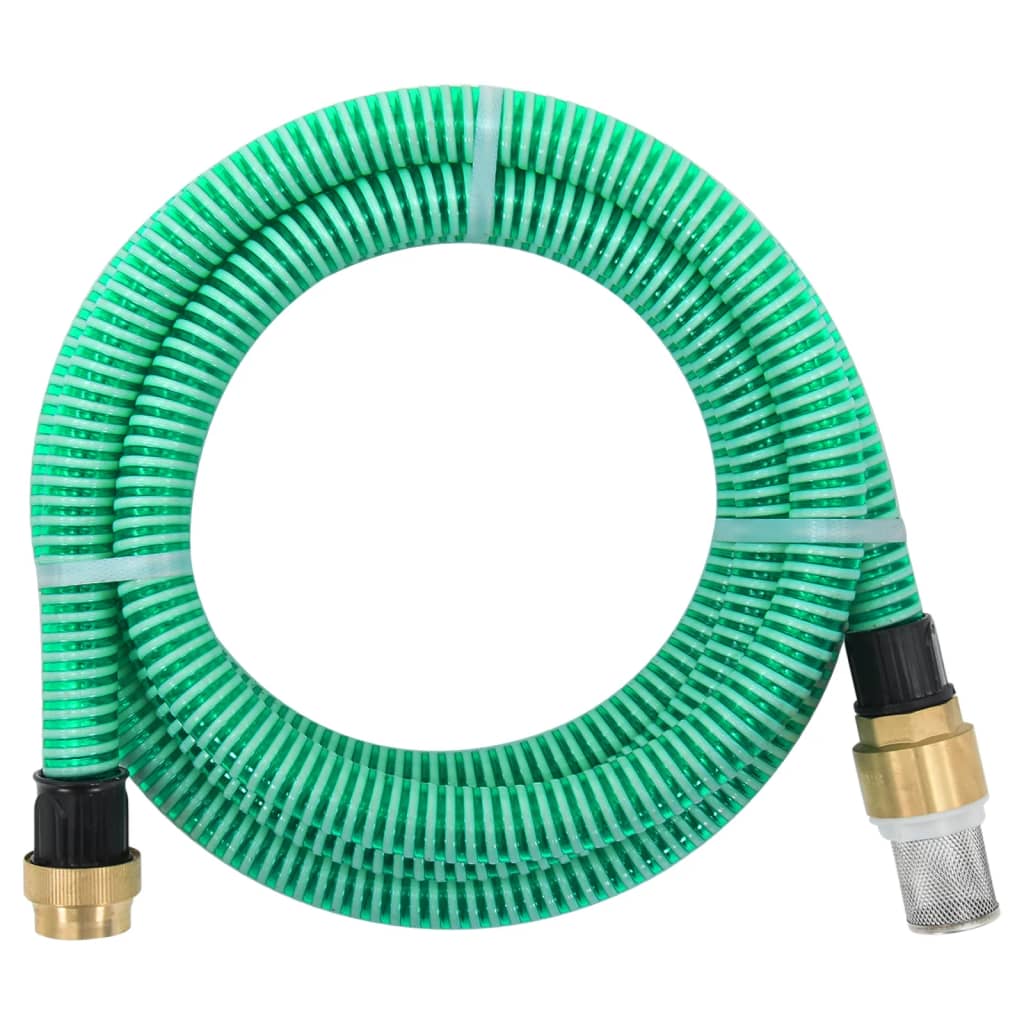 Manguera de aspiración con racores de latón verde 1,1 20 m pvc