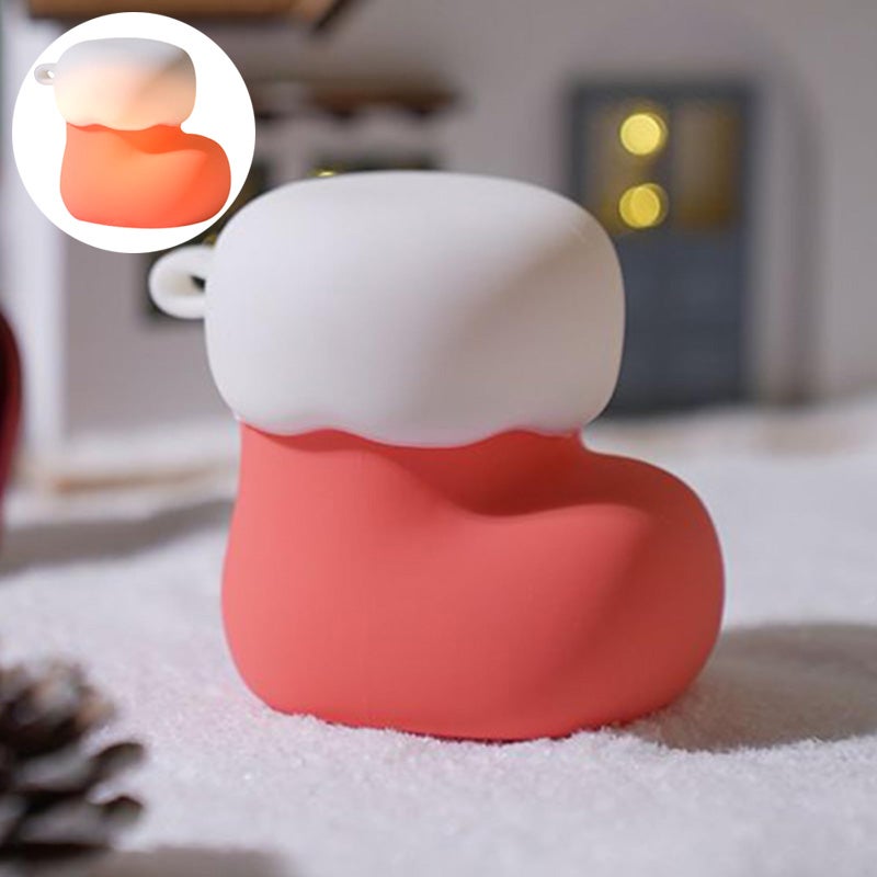 Kolorowa, nastrojowa lampka nocna dla dzieci, akumulatorowa lampa nastrojowa, mini silikonowa lampka nocna, kolorowe światło, świąteczne buty