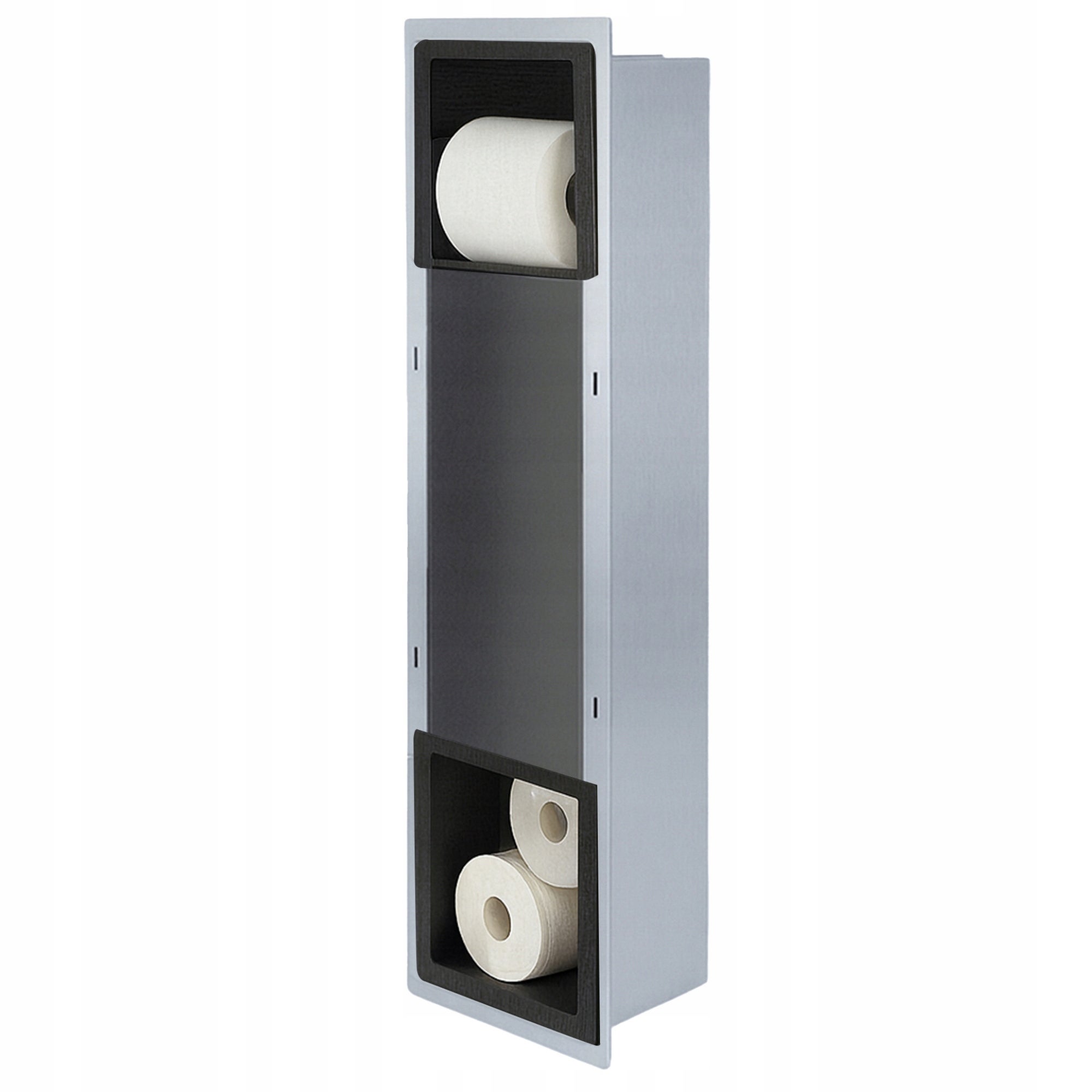 Uchwyt wnękowy na papier Estiva ARE Black 74x19x12 cm czarny schowek 2w1 - 2