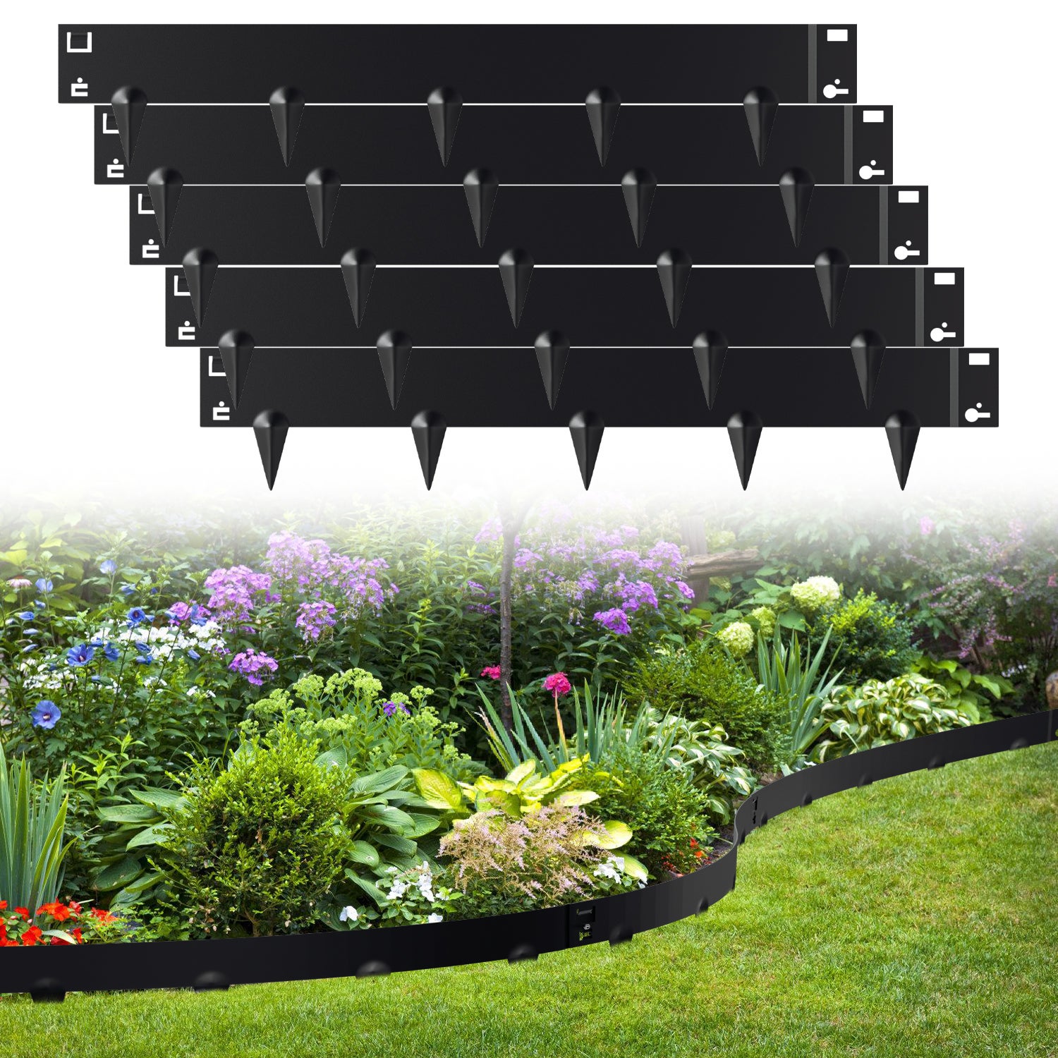 Bordure de gazon Bordure de jardin Protection des plantes Cour Acier — free download
