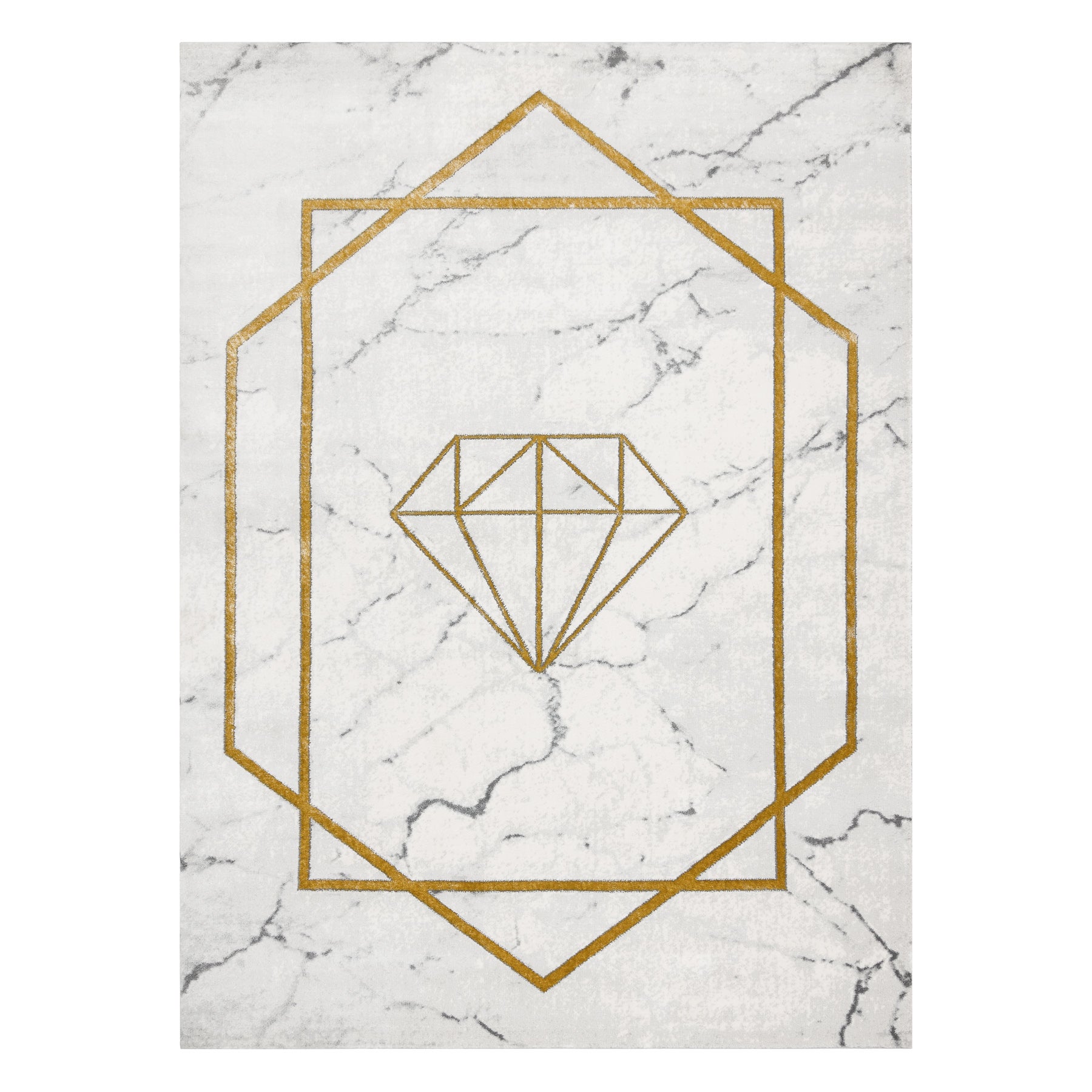 Dywan EMERALD ekskluzywny 1019 glamour, stylowy diament, marmur krem / złoty 240x330 cm - 3