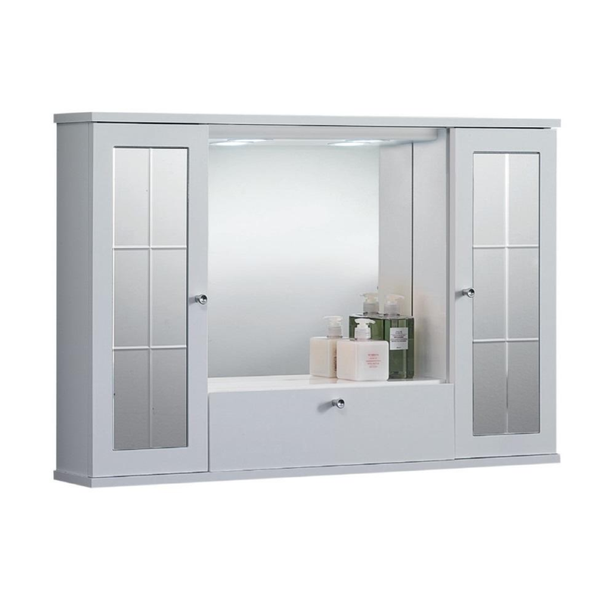 Set di mobili per il bagno 3 pezzi Armadietti da bagno Ilias 3 Bianco