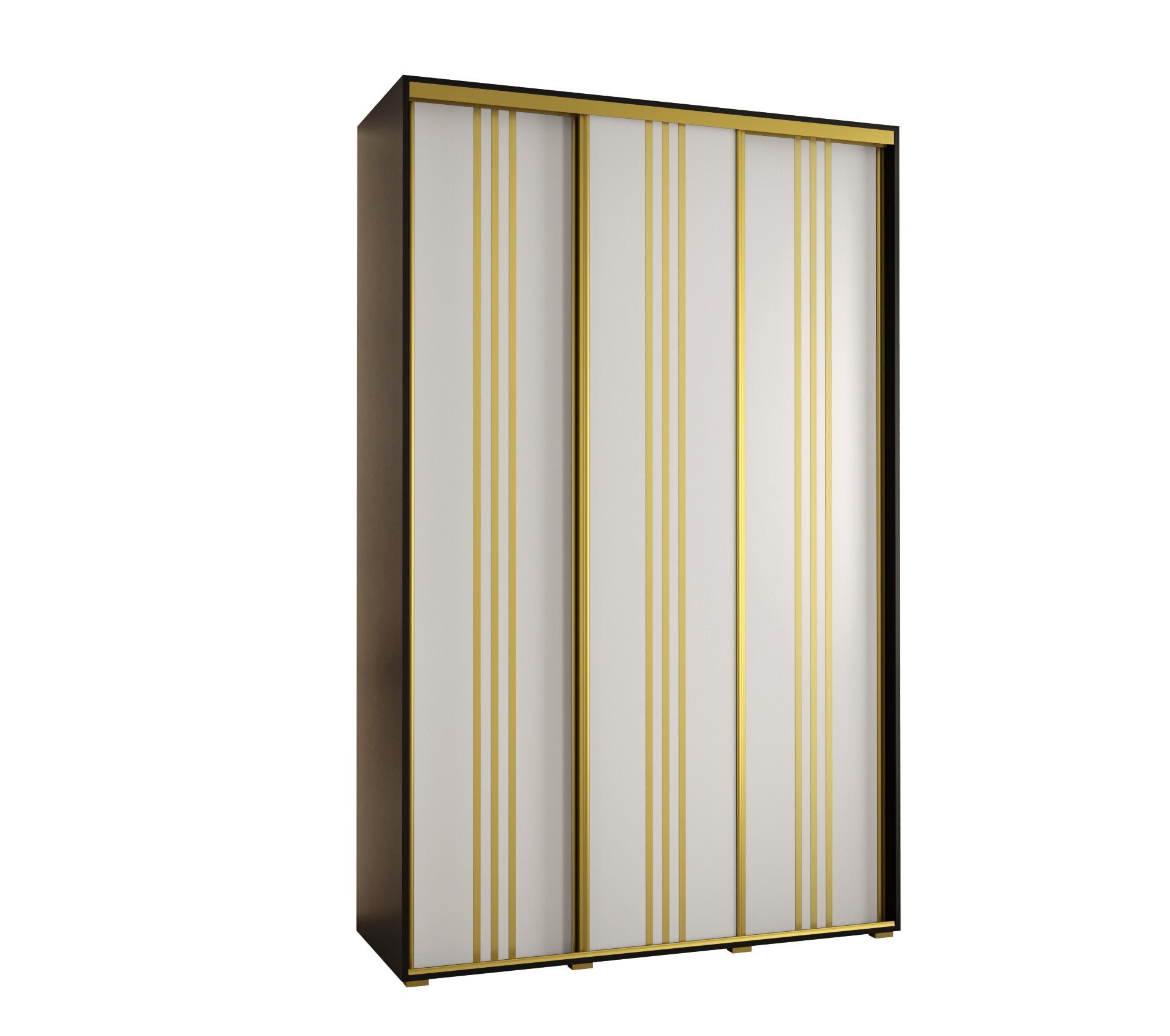 Szafa przesuwna wysoka Davos 6 160 x 60 x 235,2 cm czarny + biały + u. złoty - Abiks Meble