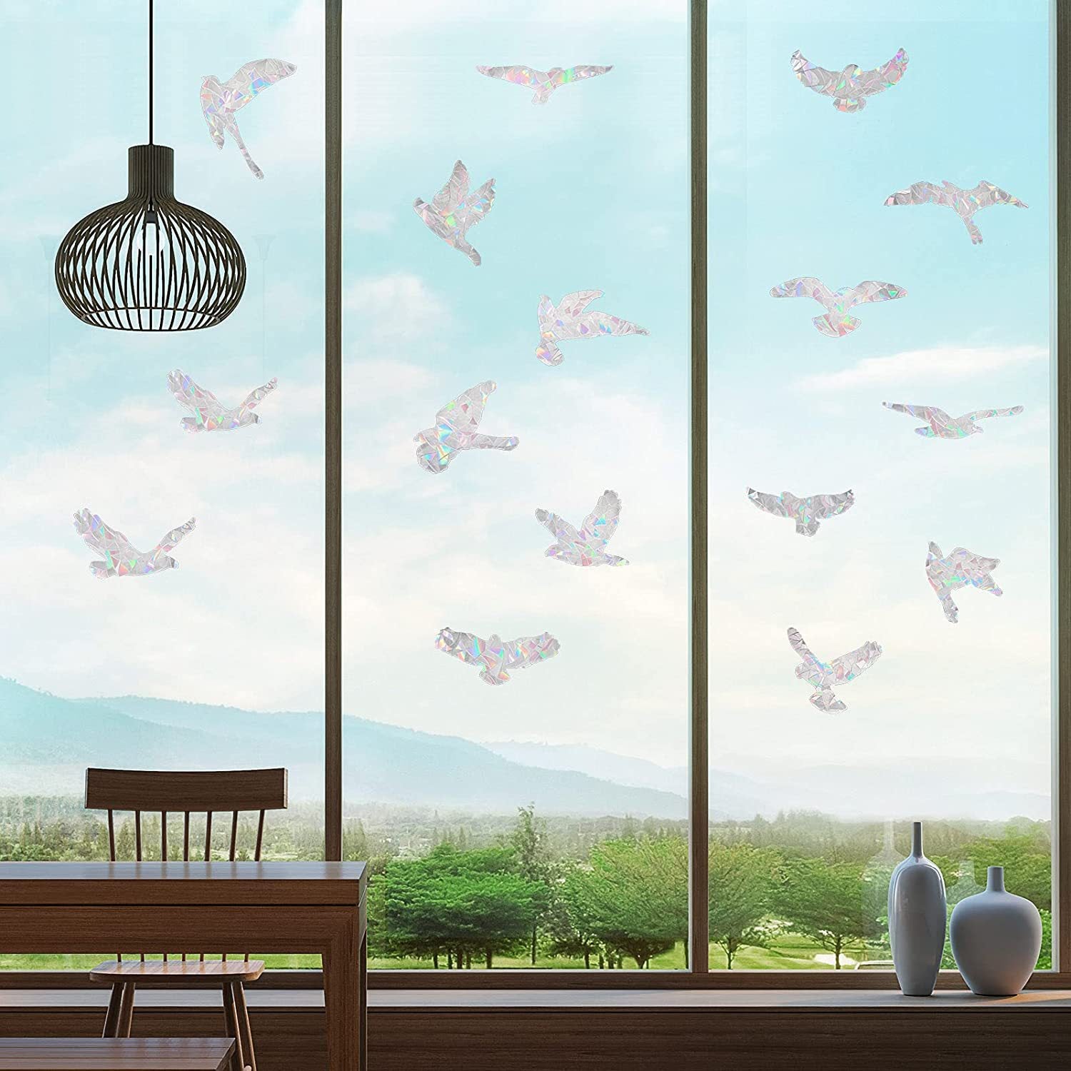 Autocollants anti-collision pour oiseaux de fenêtre, protection de porte en verre et sauvez les oiseaux, réflexion, 20 Pcs, Dégager - 2