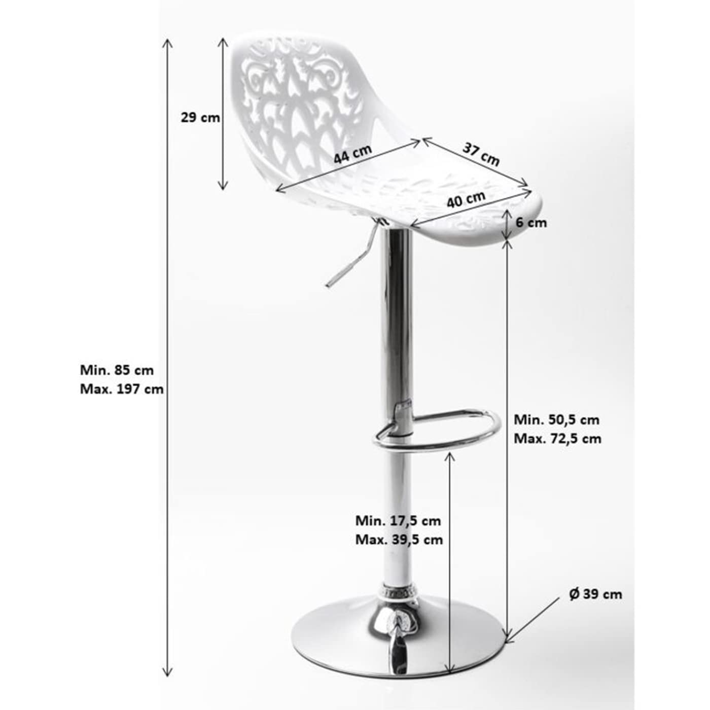 Tabouret de bar Ornament blanc Kare Design - 3