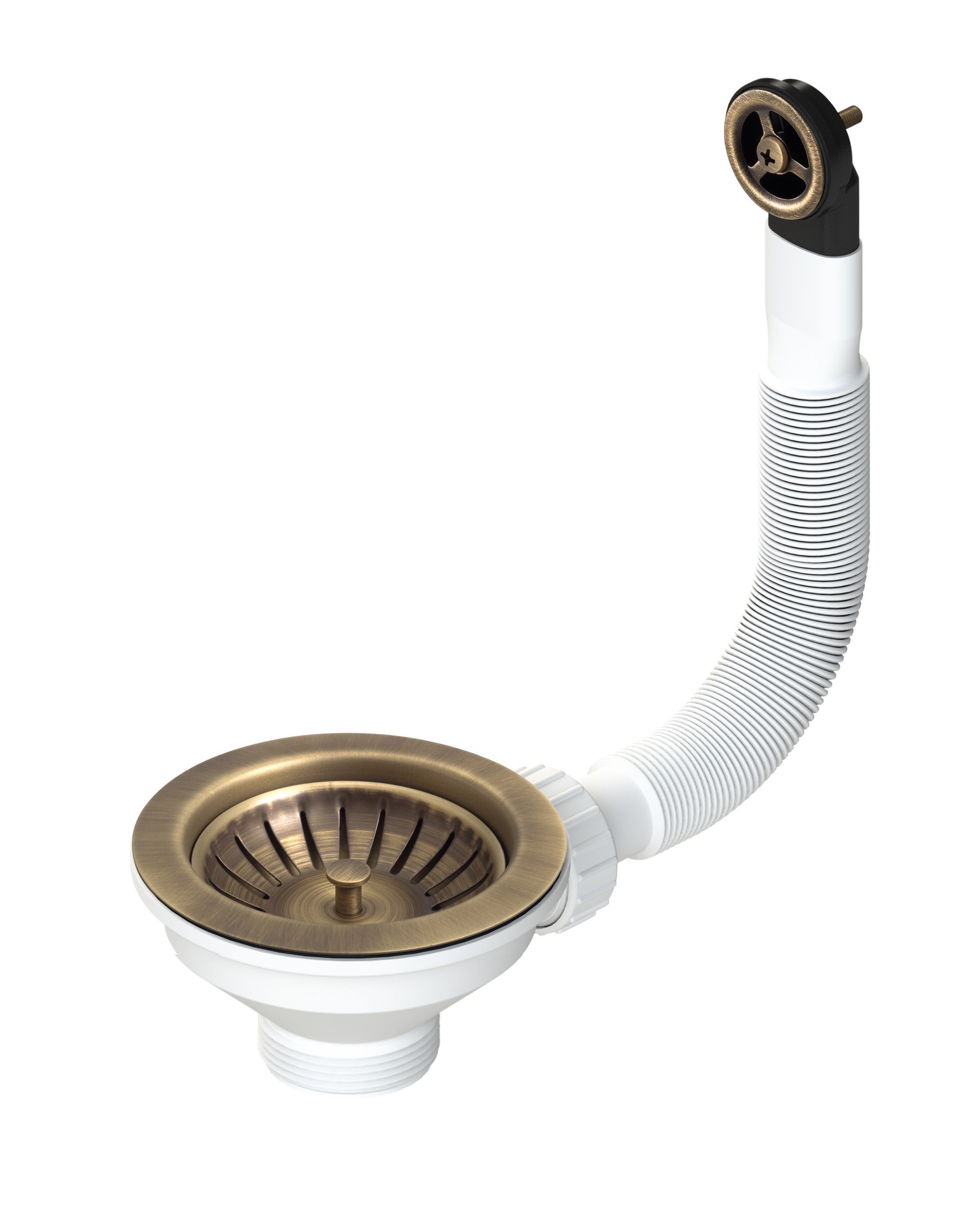 Desague ø114 para fregadero agujero ø90 con demasiado lleno l.b. plast d670-70-pir - bronce