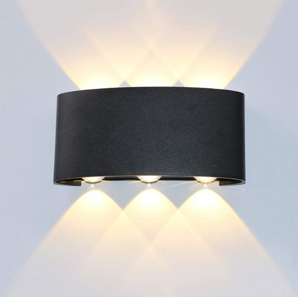 Lampa ścienna LED 6W Zewnętrzna Wewnętrzna Aluminiowa Wodoodporna Lampa Kinkiet (6W, biały ciepły)