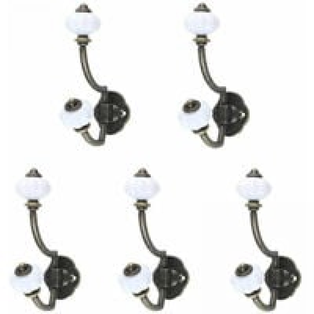 5 szt. Retro Brązowe Ceramiczne Wieszaki Na Ubrania, Wiejskie Haki Ścienne, Haki Na Kapelusze, Haki Na Drzwi