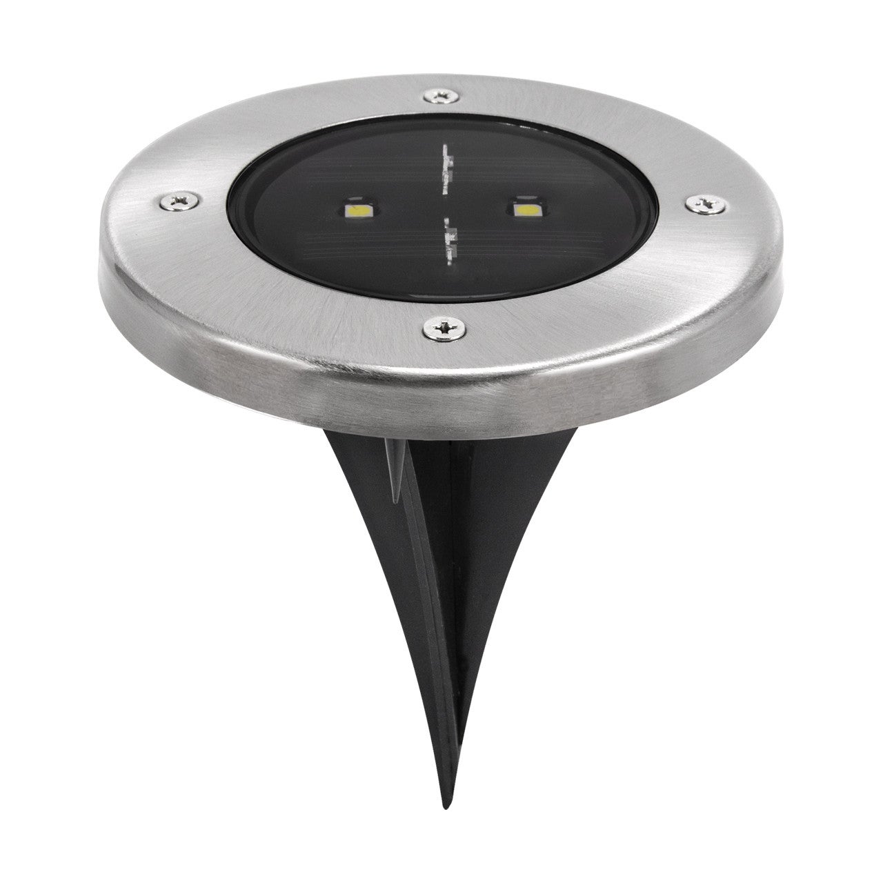 Słupek oświetleniowy wbijany solarny Garet chromowany LED 0.5W 5700K 20lm IP65 wym: 13 x 12 x 12 cm metal Struhm